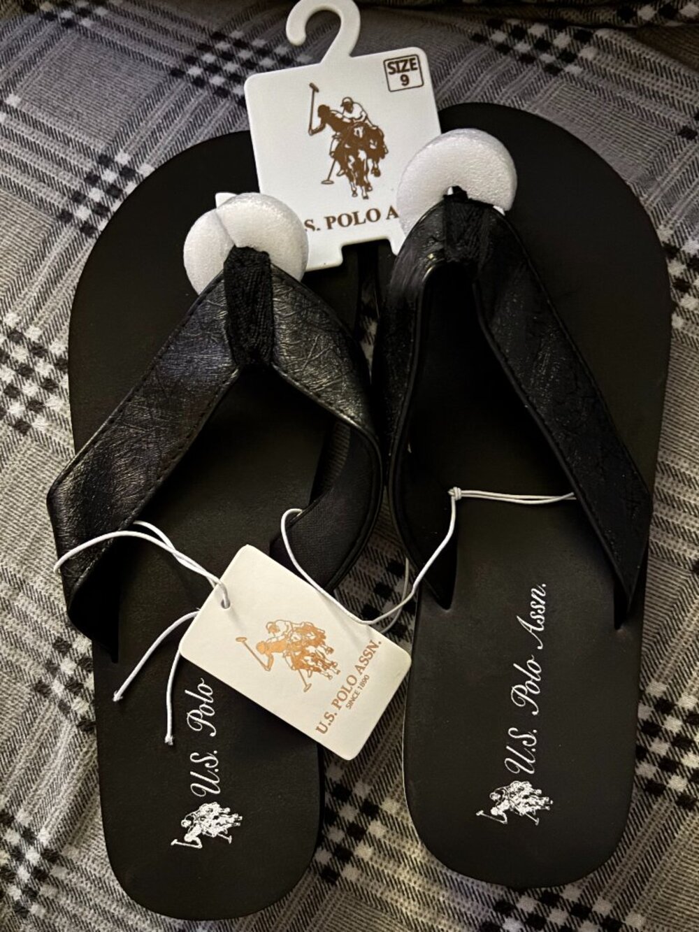 U.S Polo Assn. Black Flip Flops